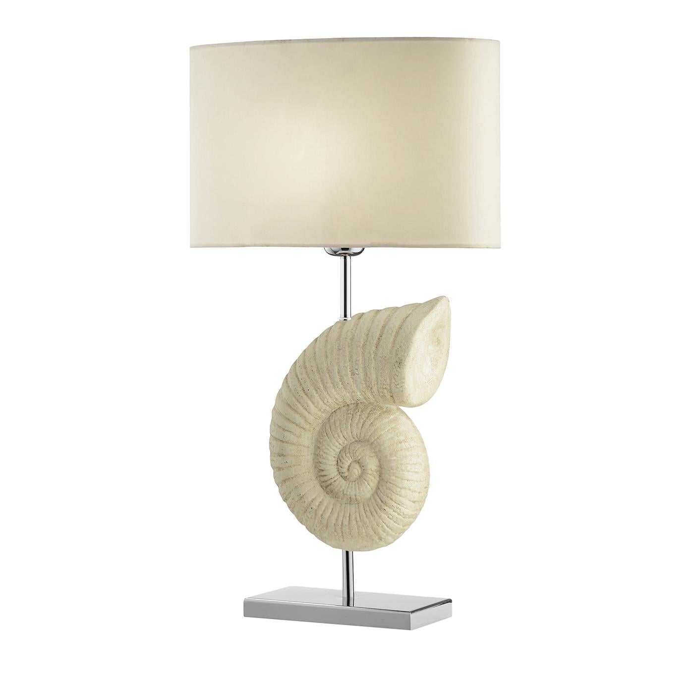 XXIe siècle et contemporain Lampe de bureau Nautilus en céramique ivoire de taille moyenne par Marioni LAB en vente