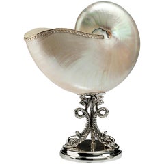 Mother of Pearl Nautilus ‘Navona’ Shell on Trifold Piscine Sterling Silver Base