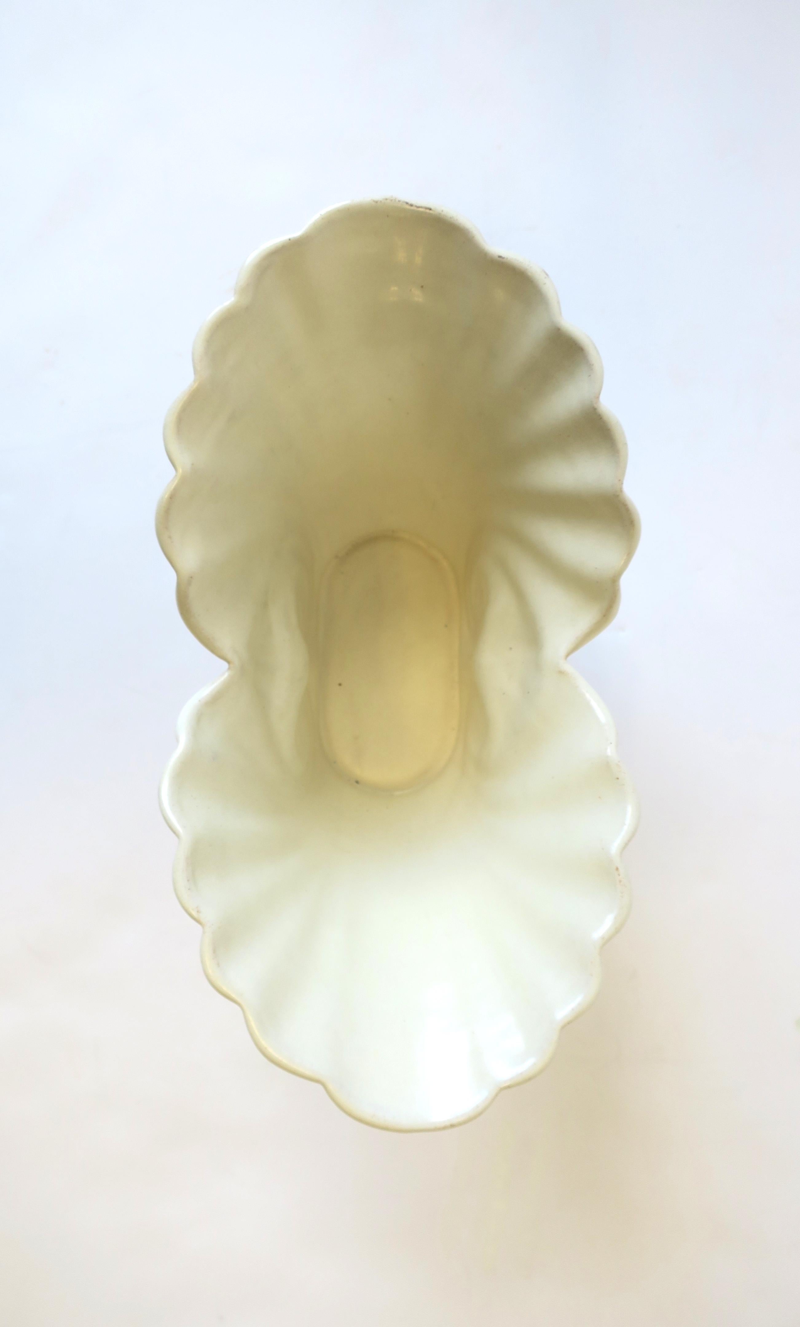 Nautilus Seashell Pottery Jardiniere or Cachepot Flower Plant Holder Art Deco For Sale 5