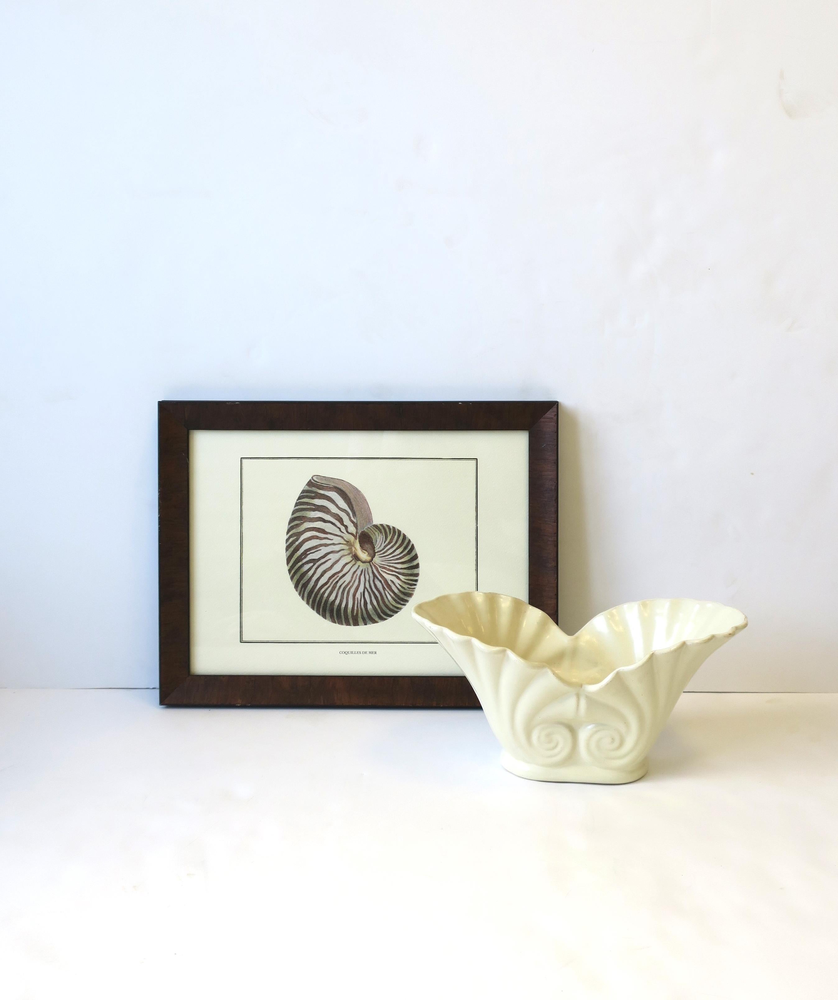 Nautilus Seashell Pottery Jardiniere or Cachepot Flower Plant Holder Art Deco For Sale 3