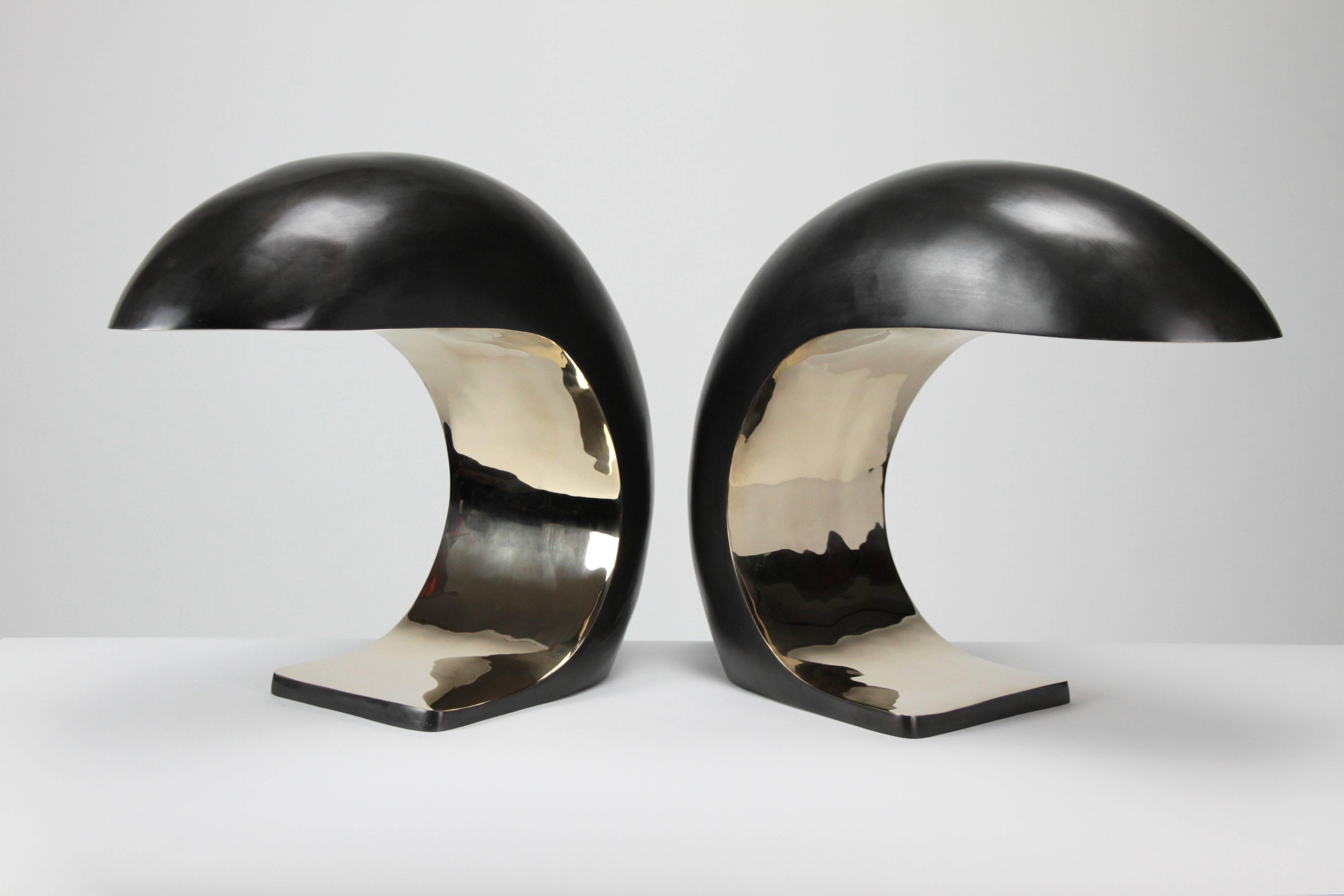 Nautilus Study Tischlampe aus Bronzeguss mit Touch Dimmer 'Imperfect Model' #7 (Poliert) im Angebot