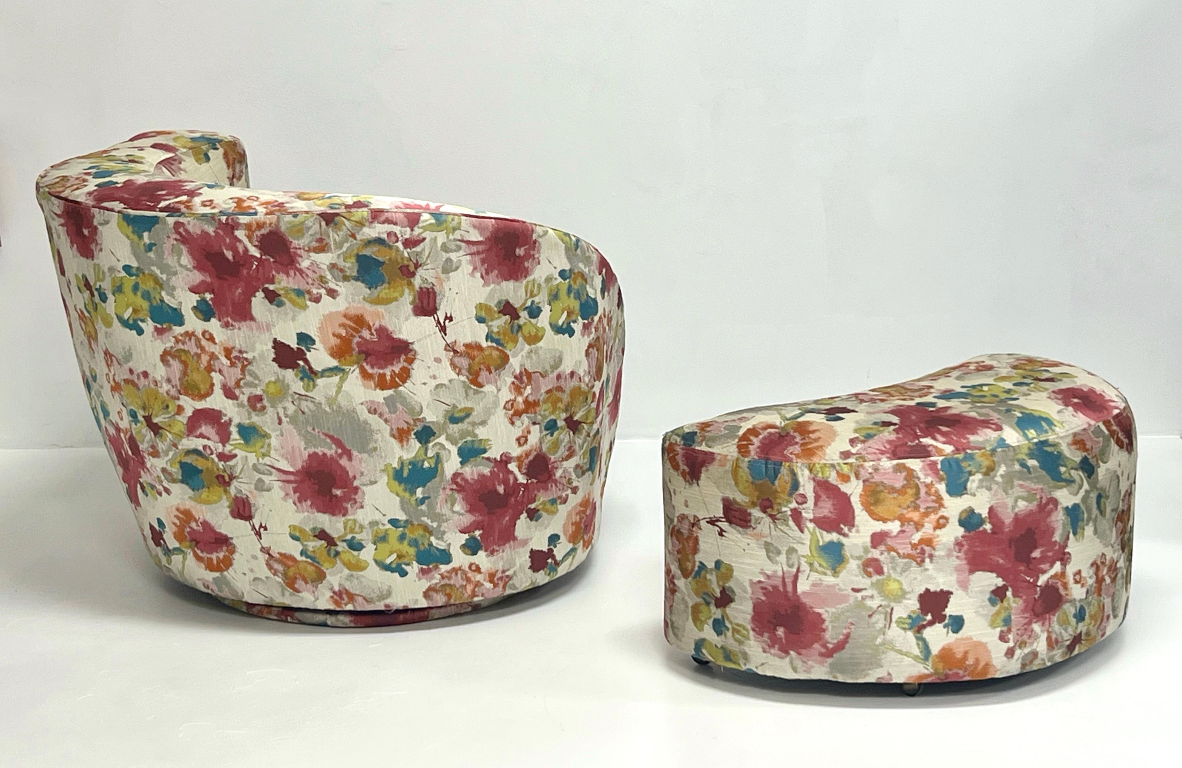 Américain Chaise pivotante et pouf Nautilus en vente