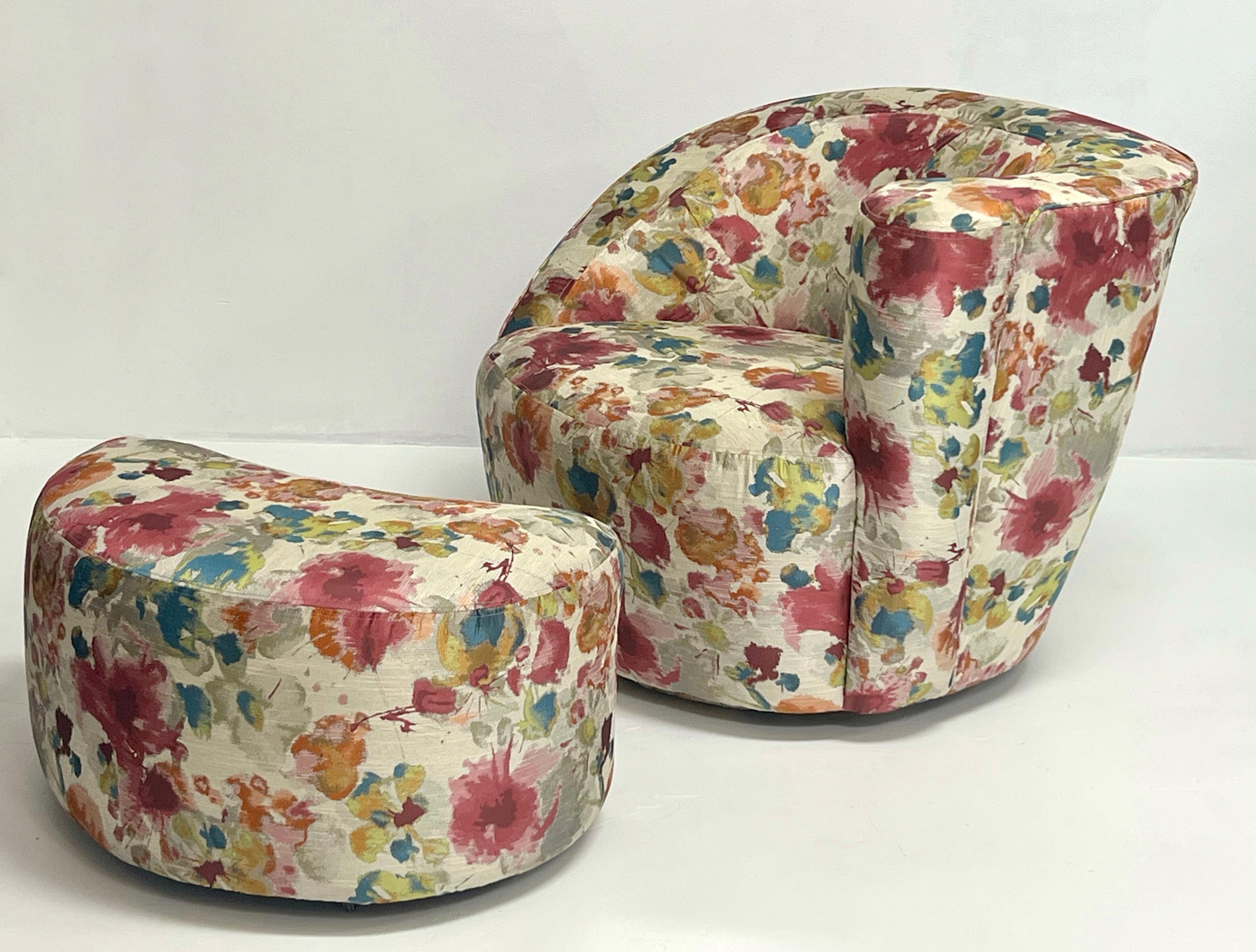 Chaise pivotante et pouf Nautilus en vente 3