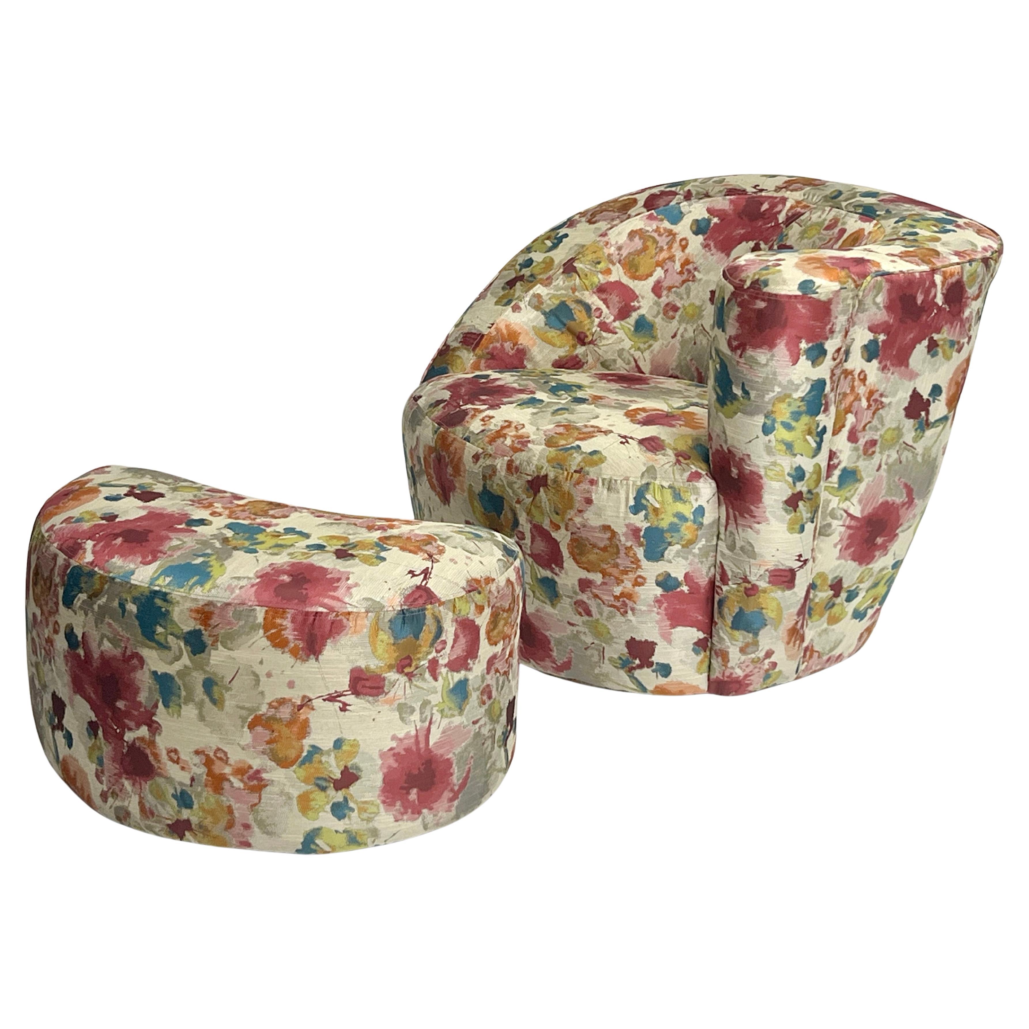Chaise pivotante et pouf Nautilus en vente