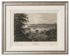 Nauvoo Mississippi River View, Antique Steel Engraving c.1850