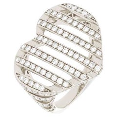 Nava Joaillerie Cut heart ring / 18K white gold / 155 diamonds Made in France