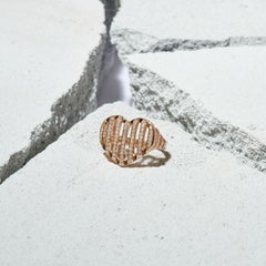 Nava Joaillerie Cut heart ring / 18K yellow gold / 155 diamonds Made in France