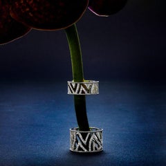 Nava Joaillerie Haxo double bague en or rose pavé