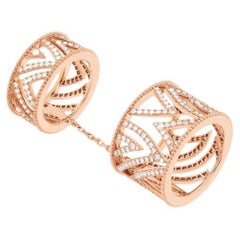 Nava Joaillerie Haxo Double Ring Full Pave Rose Gold