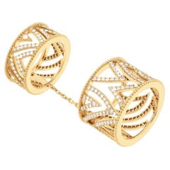Nava Joaillerie Haxo Double Ring Full Pave Yellow Gold