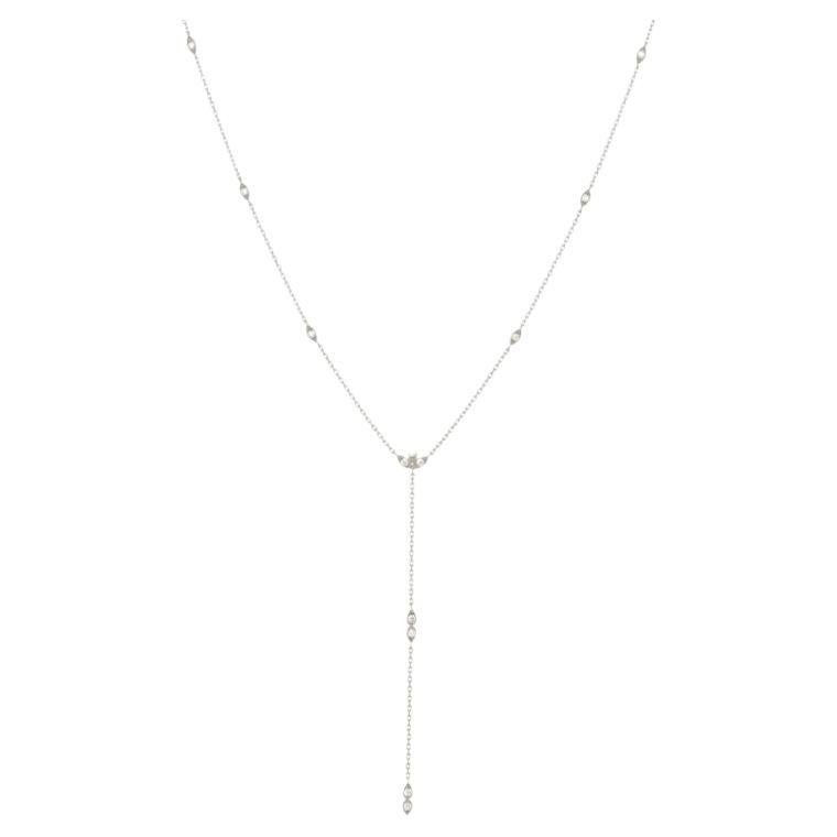 Nava Joaillerie Indy necklace diamonds drops / 18K white gold / 13 diamonds