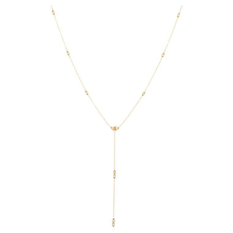 Nava Joaillerie Indy necklace diamonds drops / 18K yellow gold / 13 diamonds For Sale