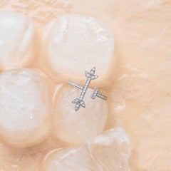 Nava Joaillerie Bague ouverte Indy pavée / or blanc 18K / 13 diamants