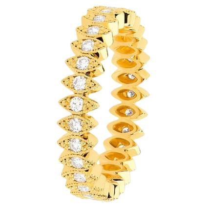 For Sale:  Nava Joaillerie Indy Ring Pavé 18K yellow gold, 30 diamonds