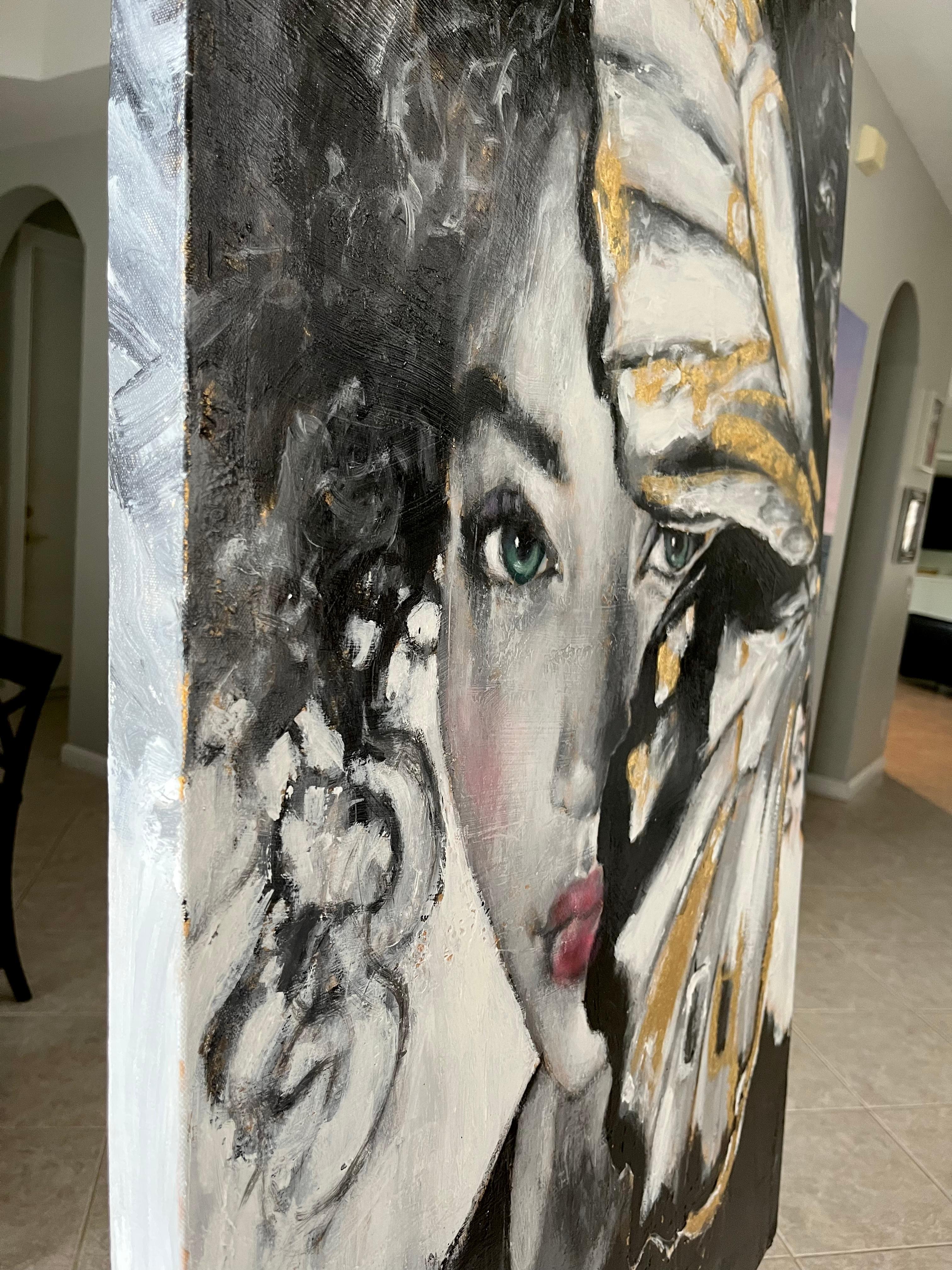 Parce qu'elle croyait, peinture d'origine - Impressionnisme abstrait Mixed Media Art par Nava Lundy