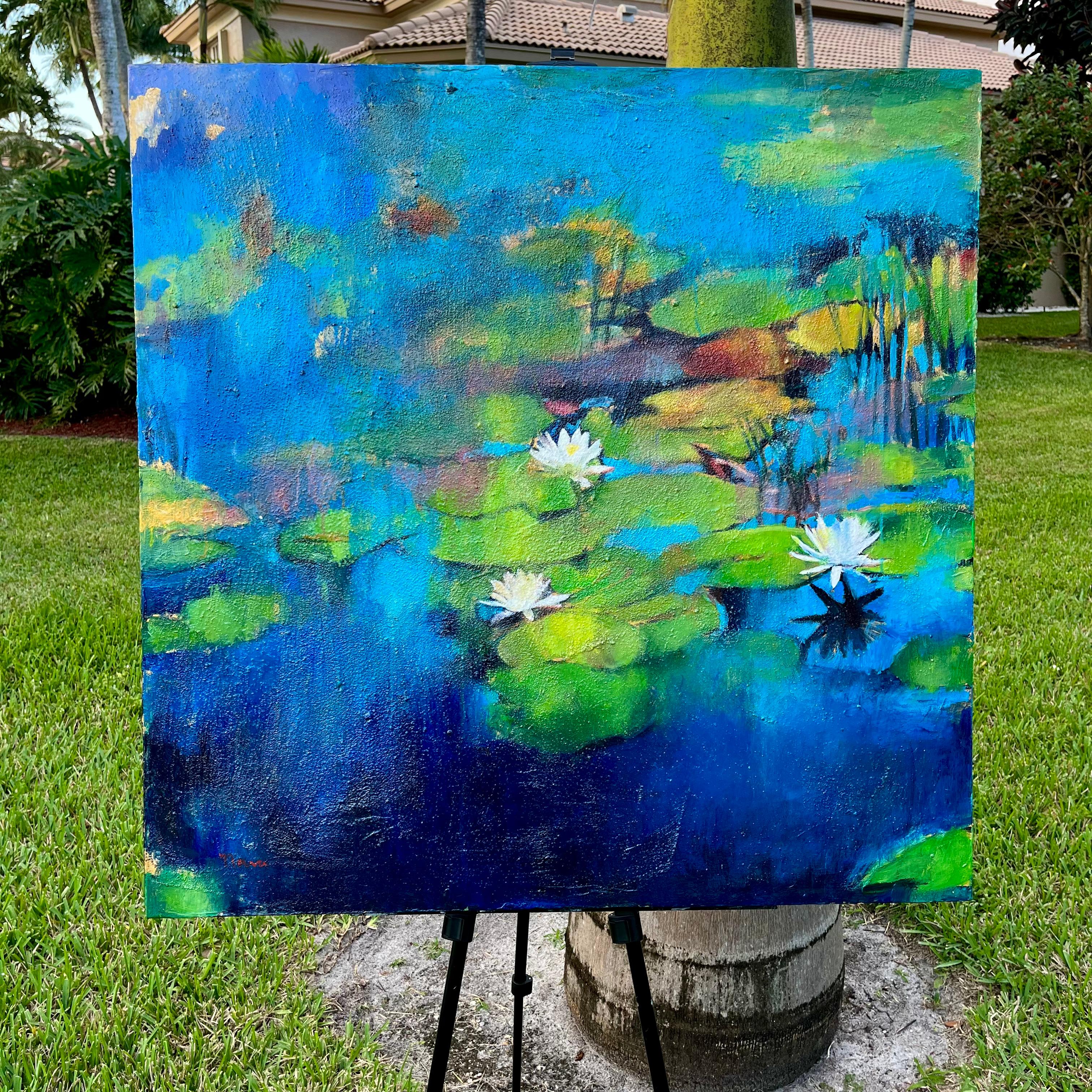<p>Artist Comments<br>Artist Nava Lundy pictures an impressionist display of a tranquil waterlily pond. 