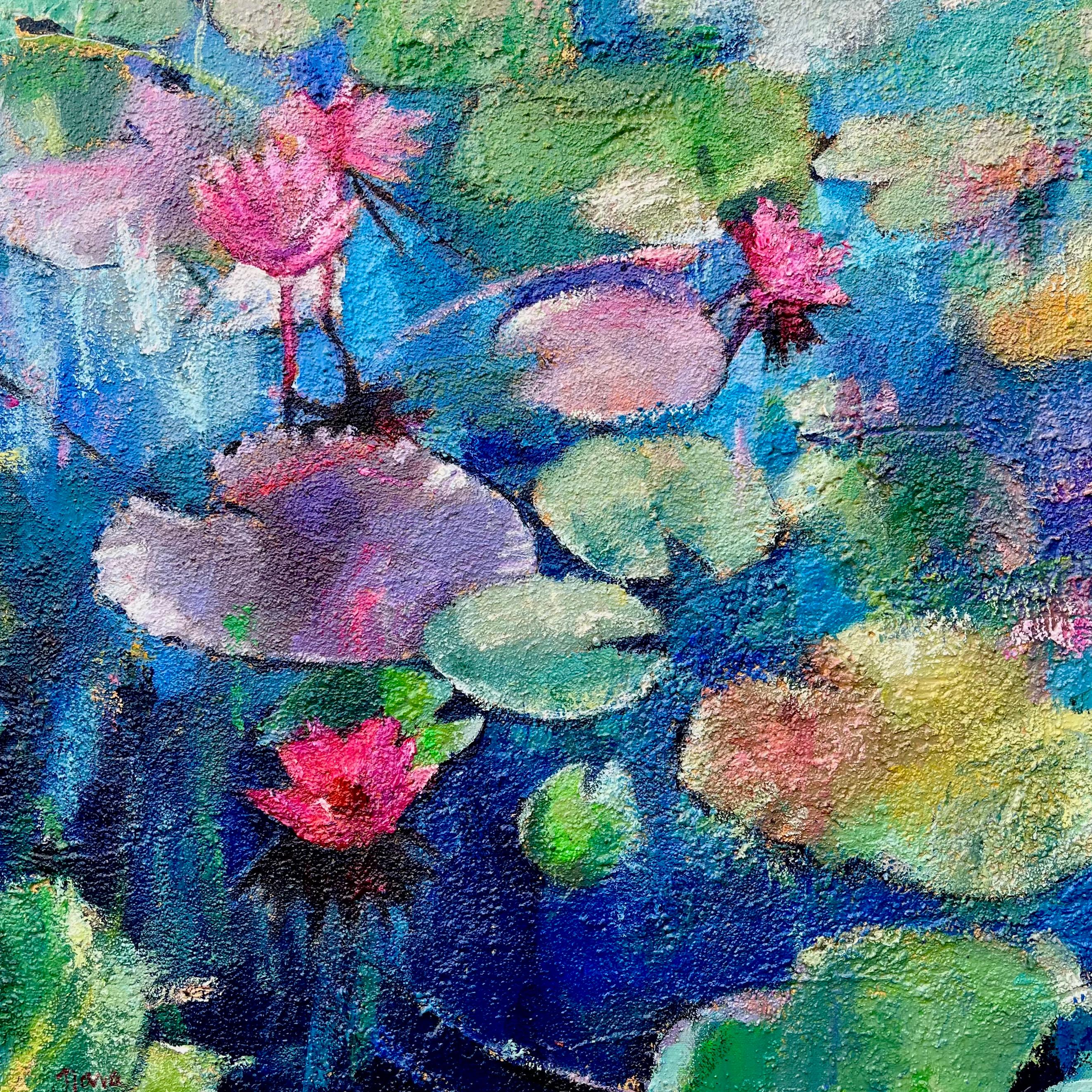 Revealed in Stillness, Originalgemälde – Mixed Media Art von Nava Lundy