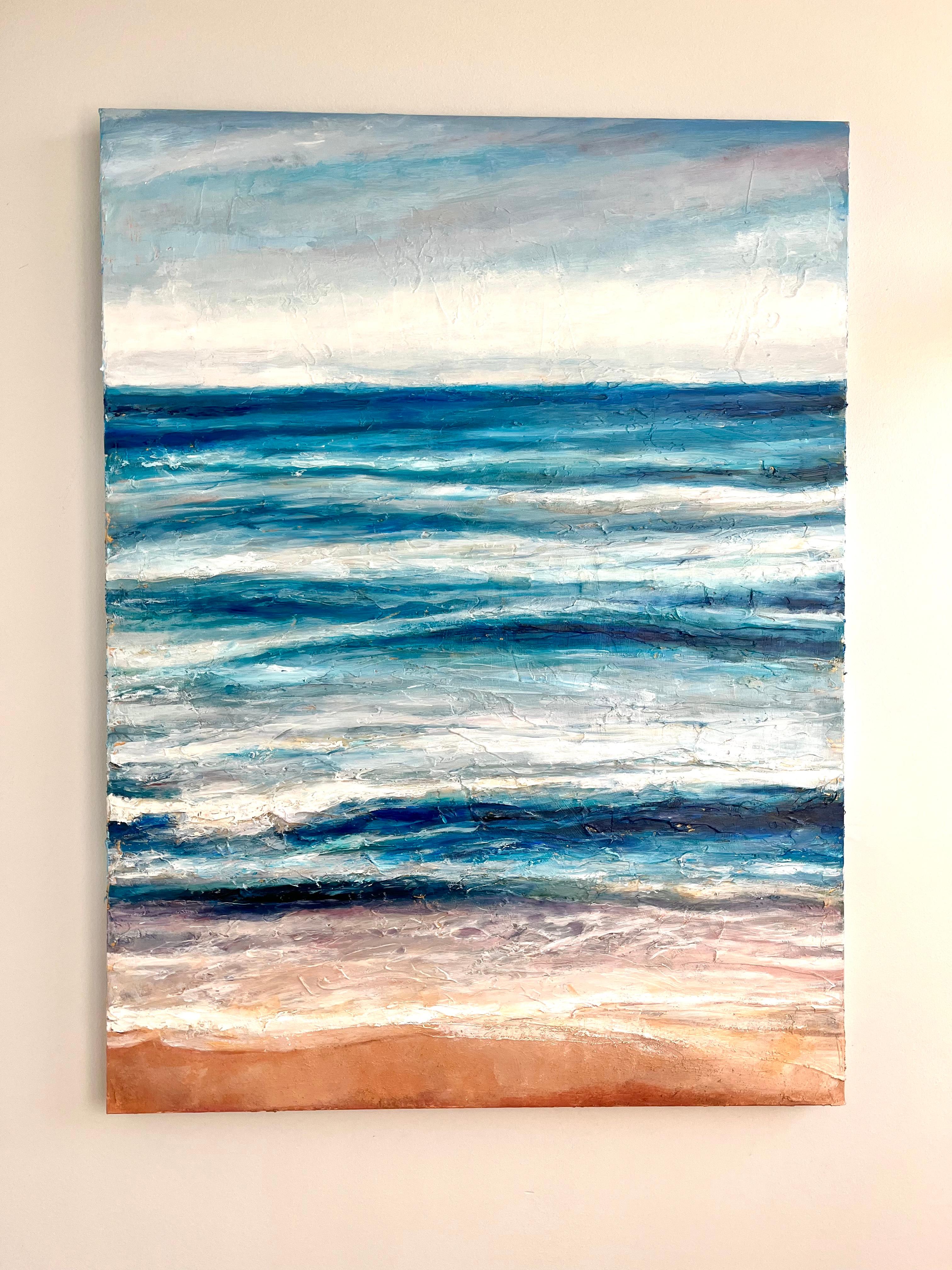 <p>Commenti dell'artista<br />Le onde rilassanti scivolano dolcemente lungo il tranquillo paesaggio marino dell'artista Nava Lundy. La vista diretta rende la composizione in uno stile astratto. La pittura a impasto spesso imita l'energia e il