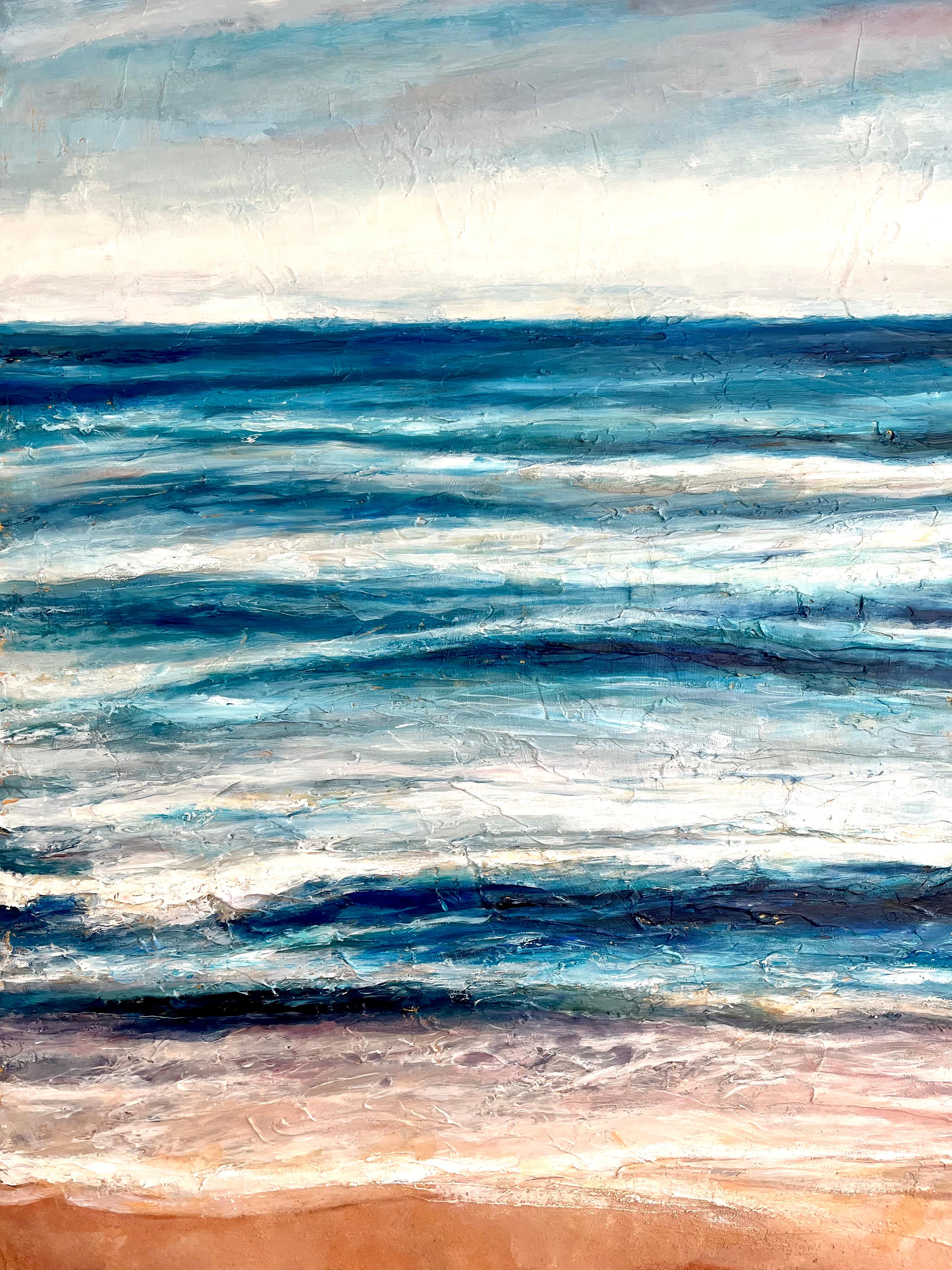 Where the Sea Meets the Sky, Abstract Painting - Mixed Media Art by Nava Lundy