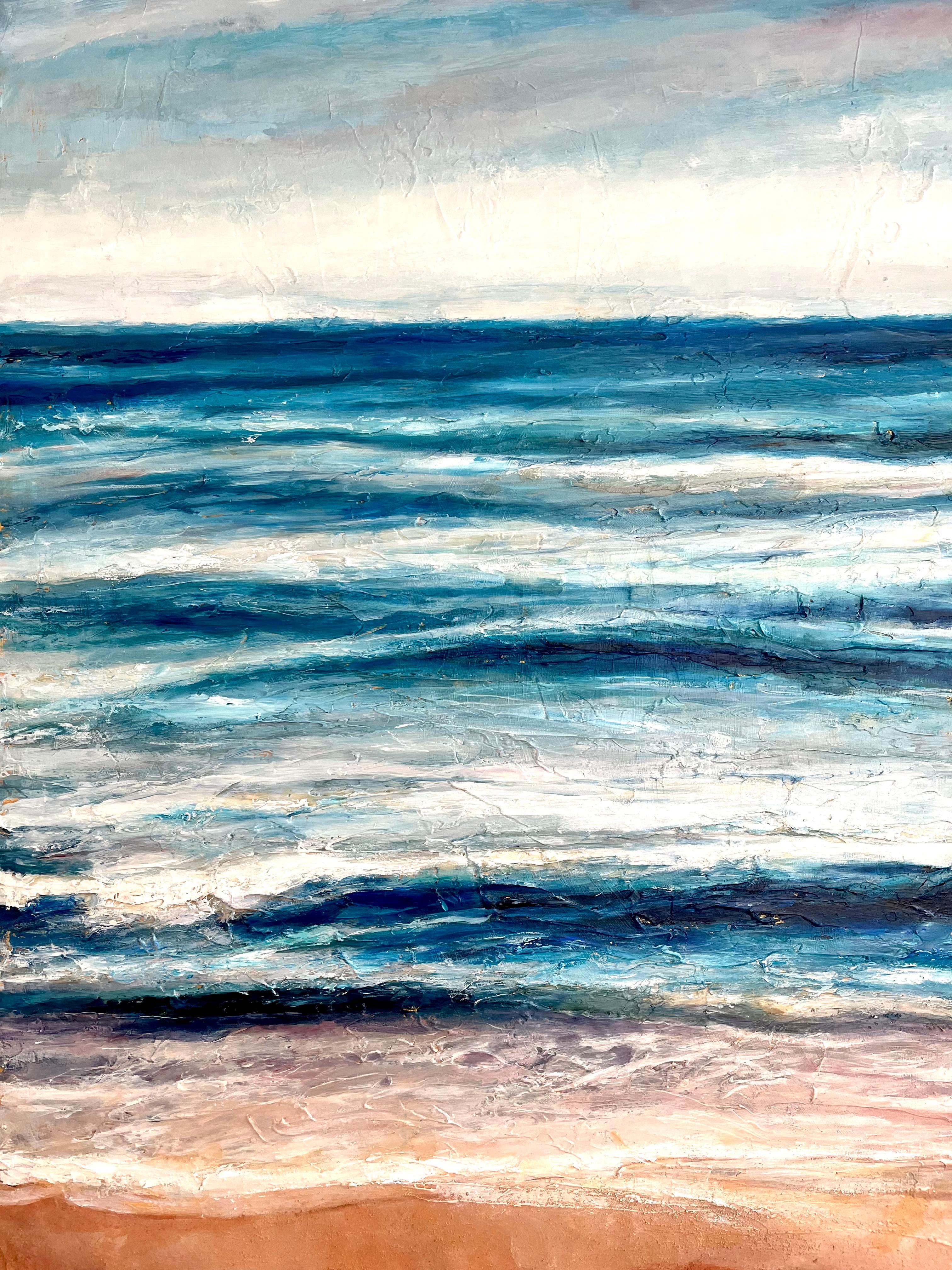 Dove il mare incontra il cielo, pittura astratta - Mixed Media Art di Nava Lundy