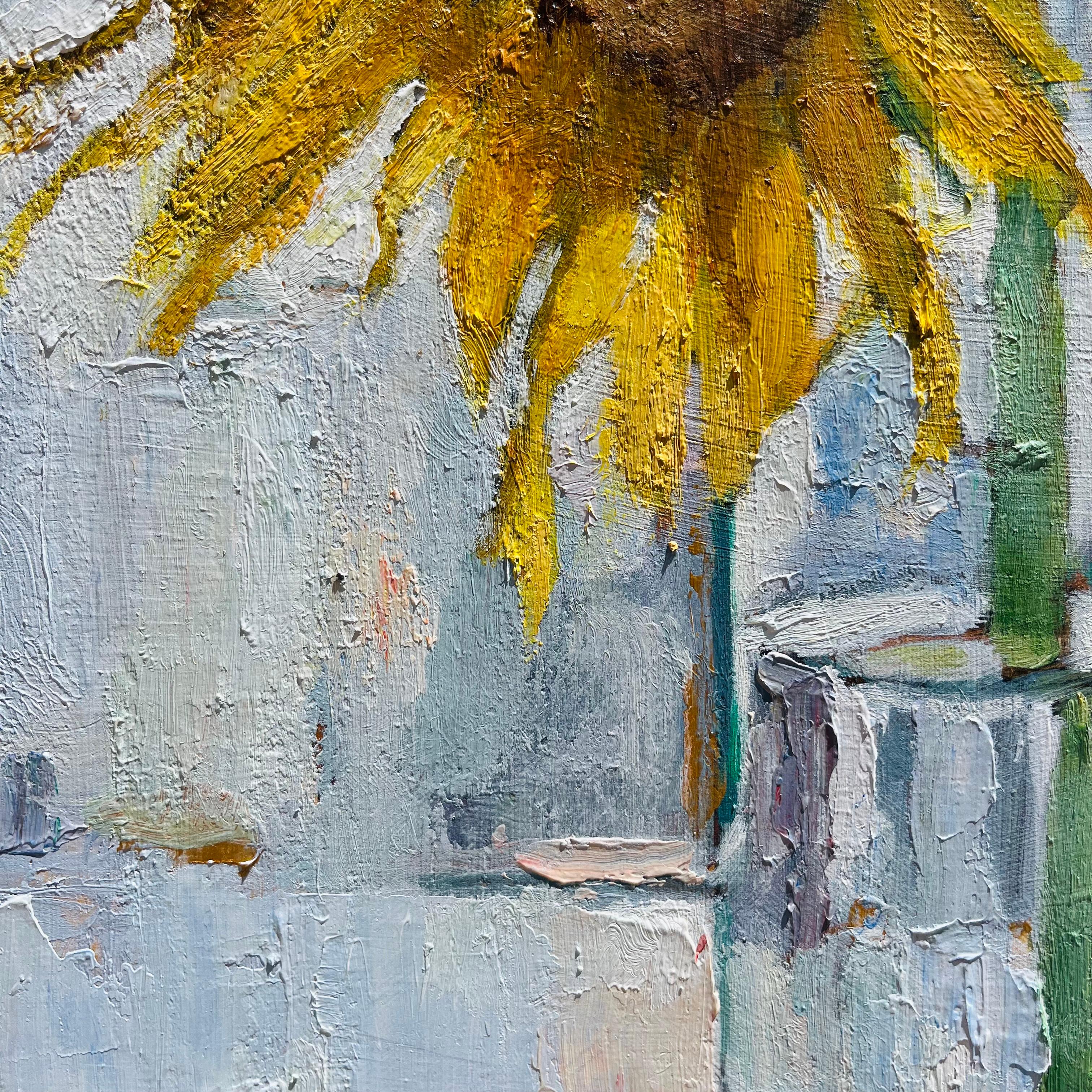 Fragilità, Pittura originale - Still-Life Painting Grigio di Nava Lundy