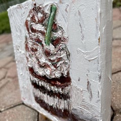 Mint Chocolate Chip Frappuccino, Painting, Acrylic on Canvas