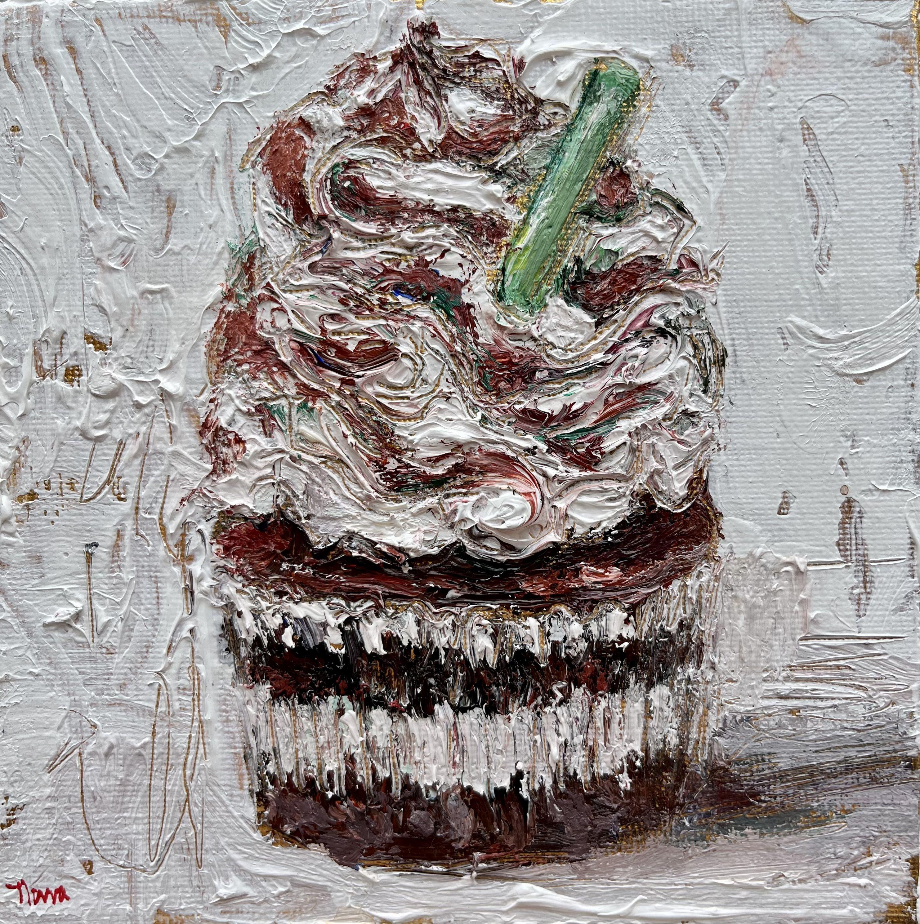 Frappuccino con chispas de chocolate y menta, Pintura, Acrílico sobre lienzo - Painting de Nava Lundy