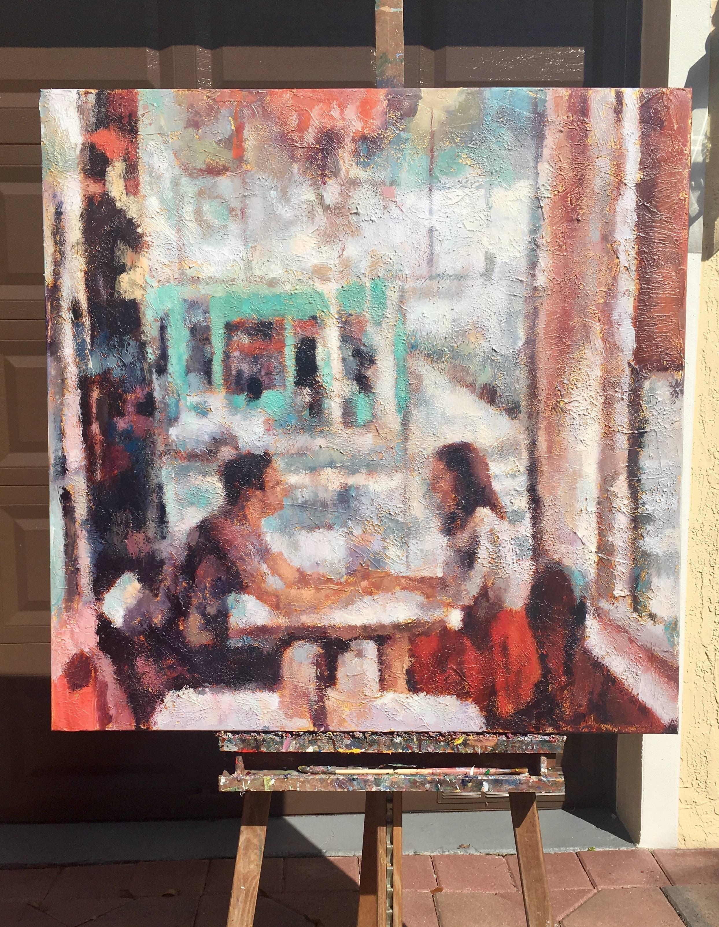 Our Table - Impressionist Painting by Nava Lundy