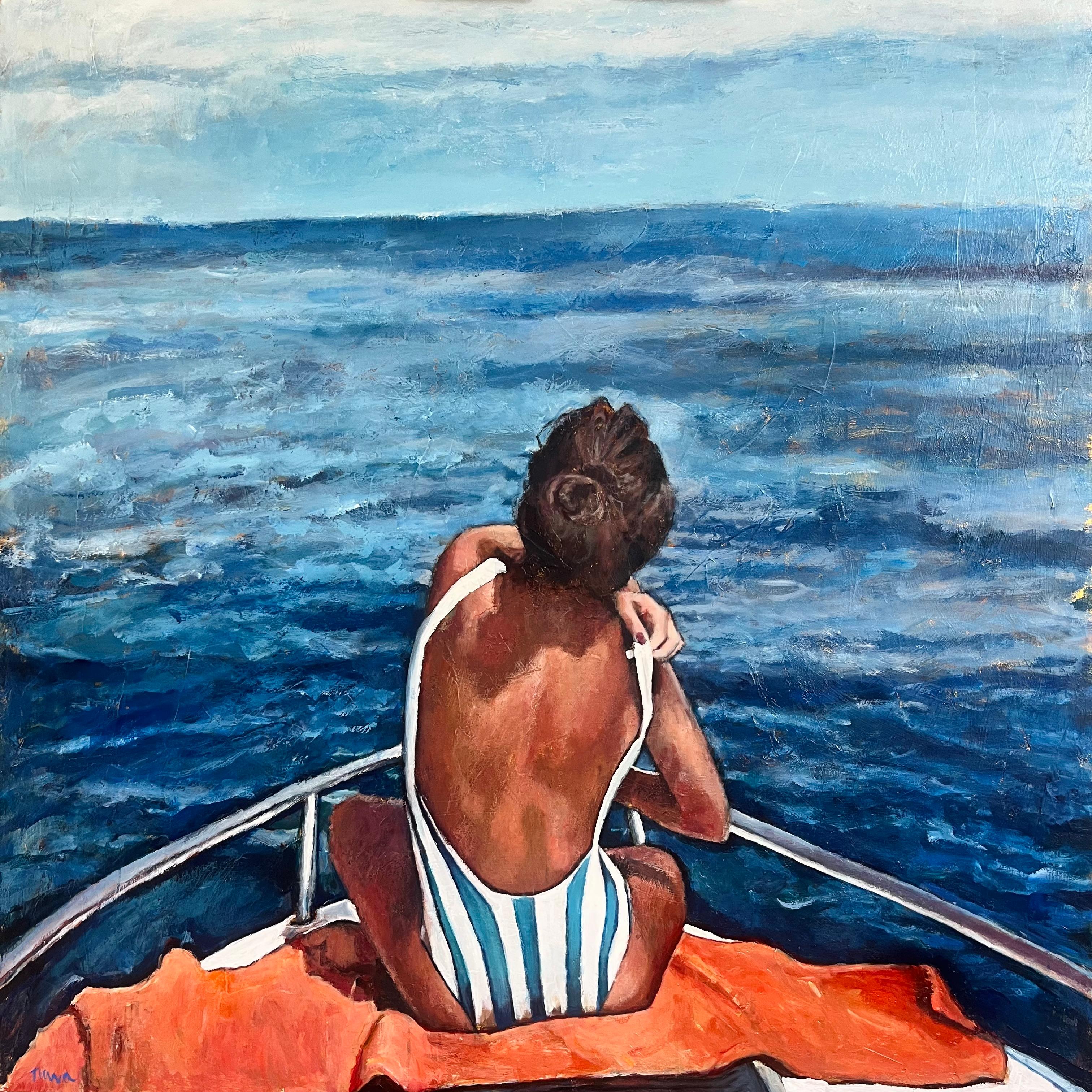 Nava Lundy Portrait Painting - Perfect Day, Original Painting