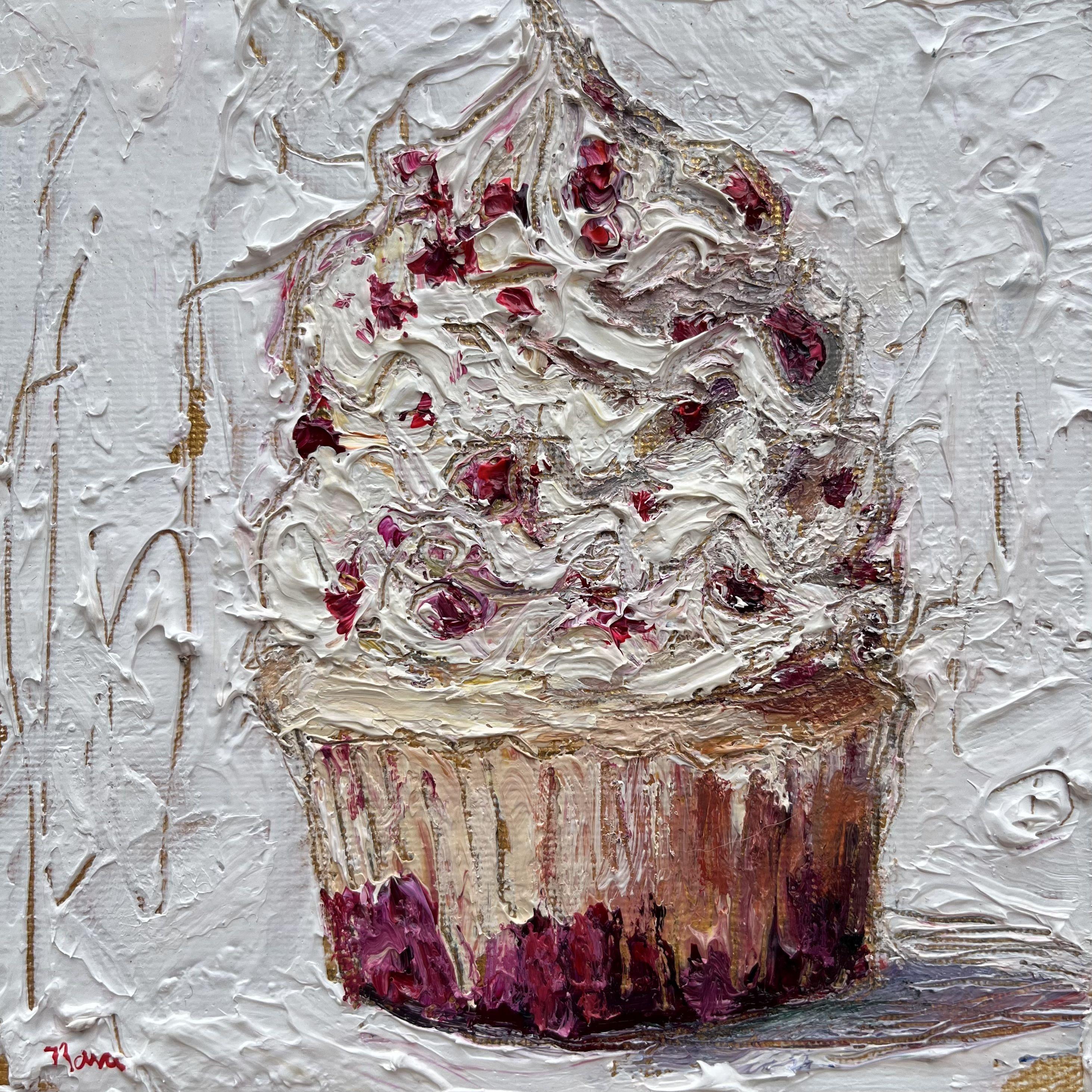 Cioccolato bianco al lampone, Pittura, Acrilico su tela - Painting di Nava Lundy
