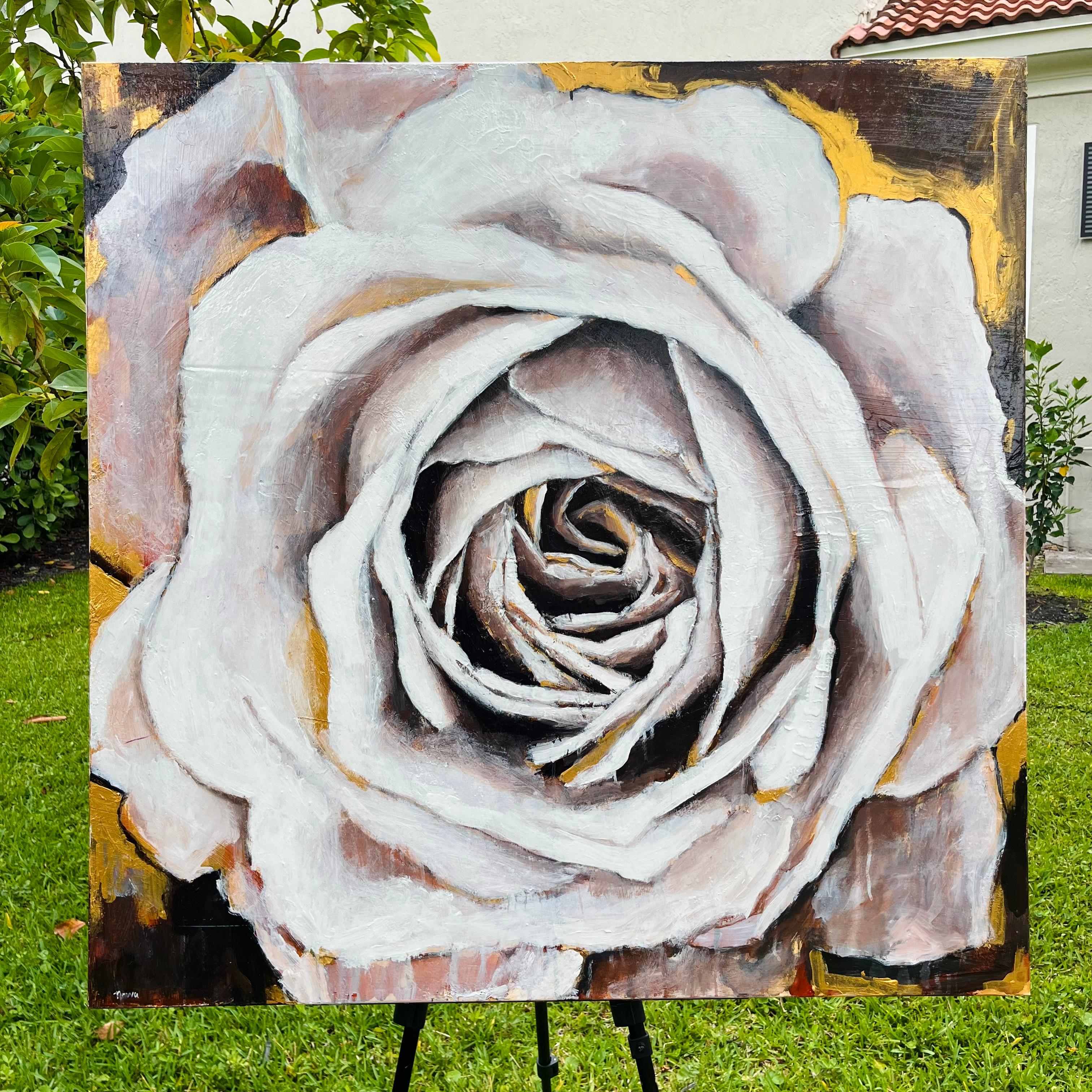 La dea di bronzo, dipinto originale - Painting Contemporaneo di Nava Lundy