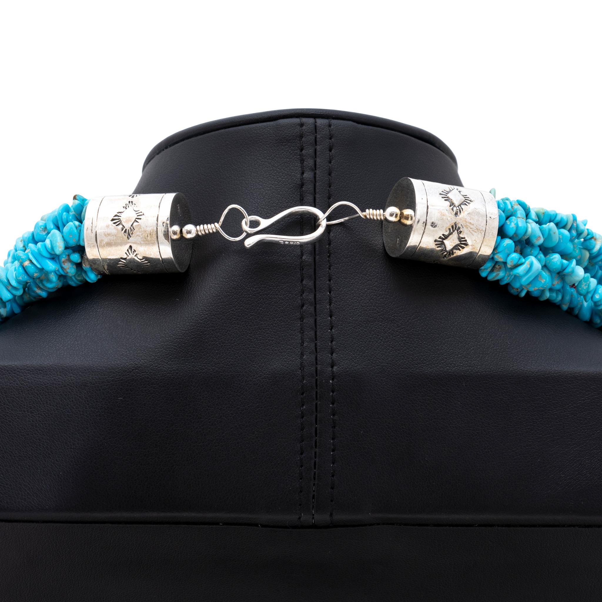 Navajo 10strang Türkis-Perlenkette mit Perlen-Halskette (Indigene Kunst (Nord-/Südamerika)) im Angebot