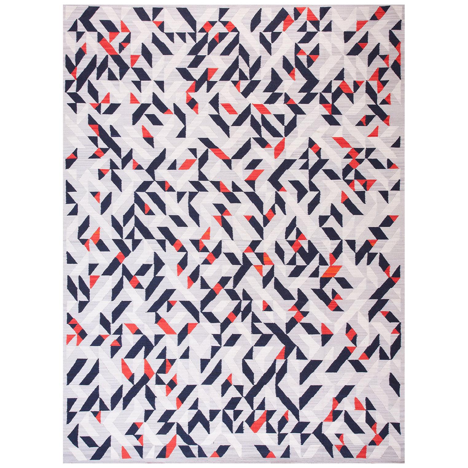 Tapis contemporain tissé à la main (9' x 12' - 275 x 365 cm)
