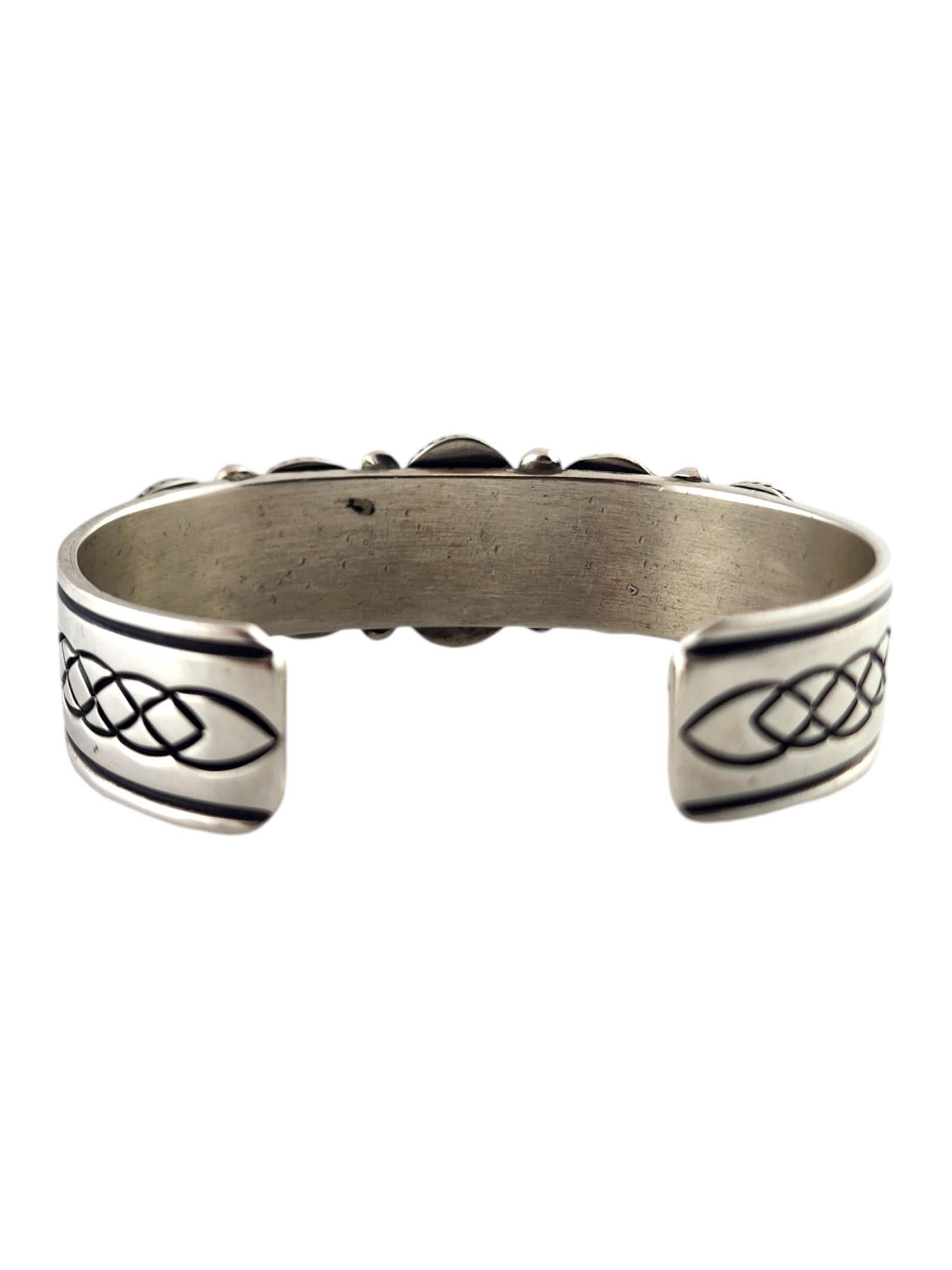 Navajo Albert Jake Sterling Silver Turquoise Cuff Bracelet #18670 In Good Condition In Washington Depot, CT