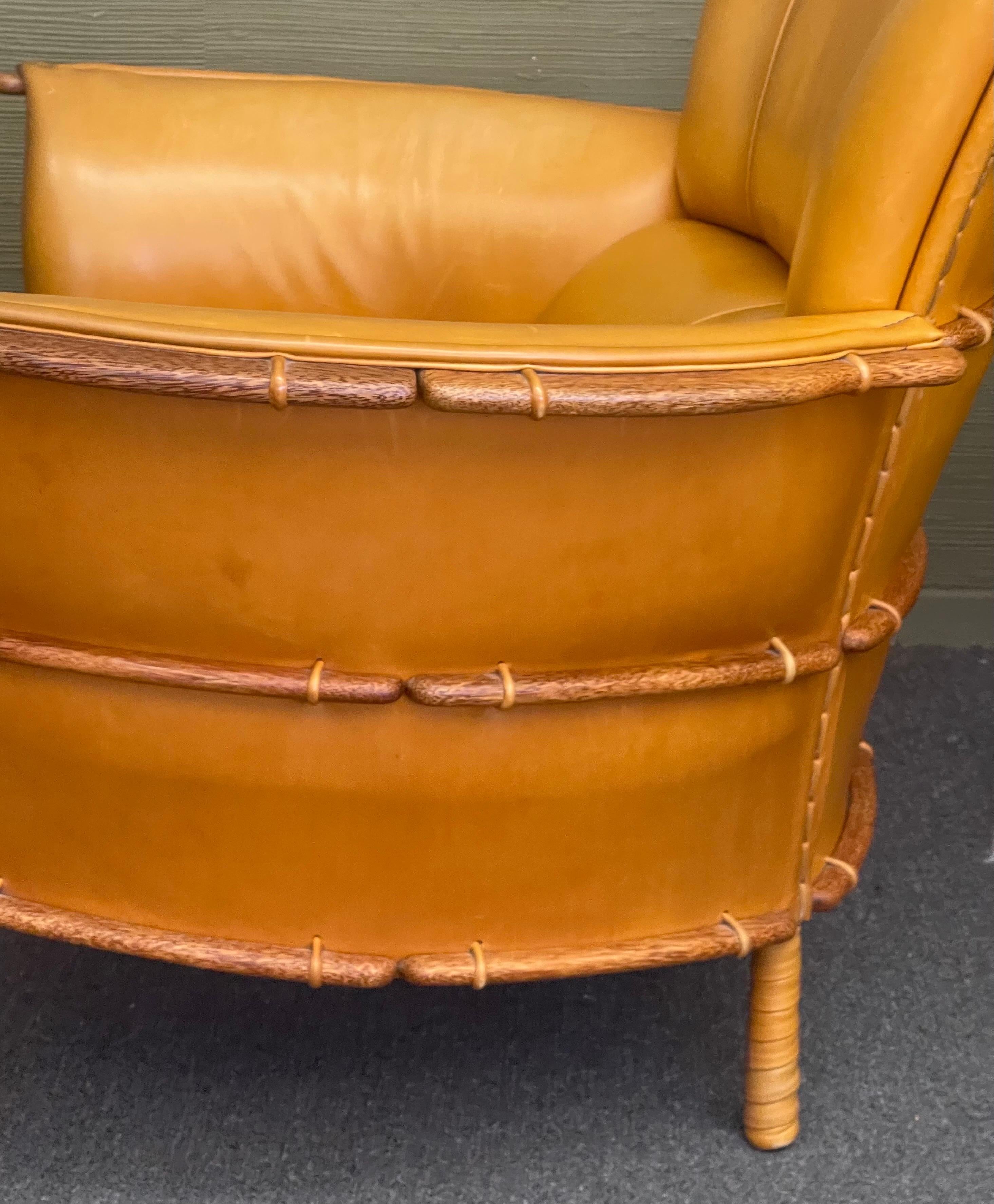 Contemporary Navajo Arm Chair and Ottoman by Pacific Green