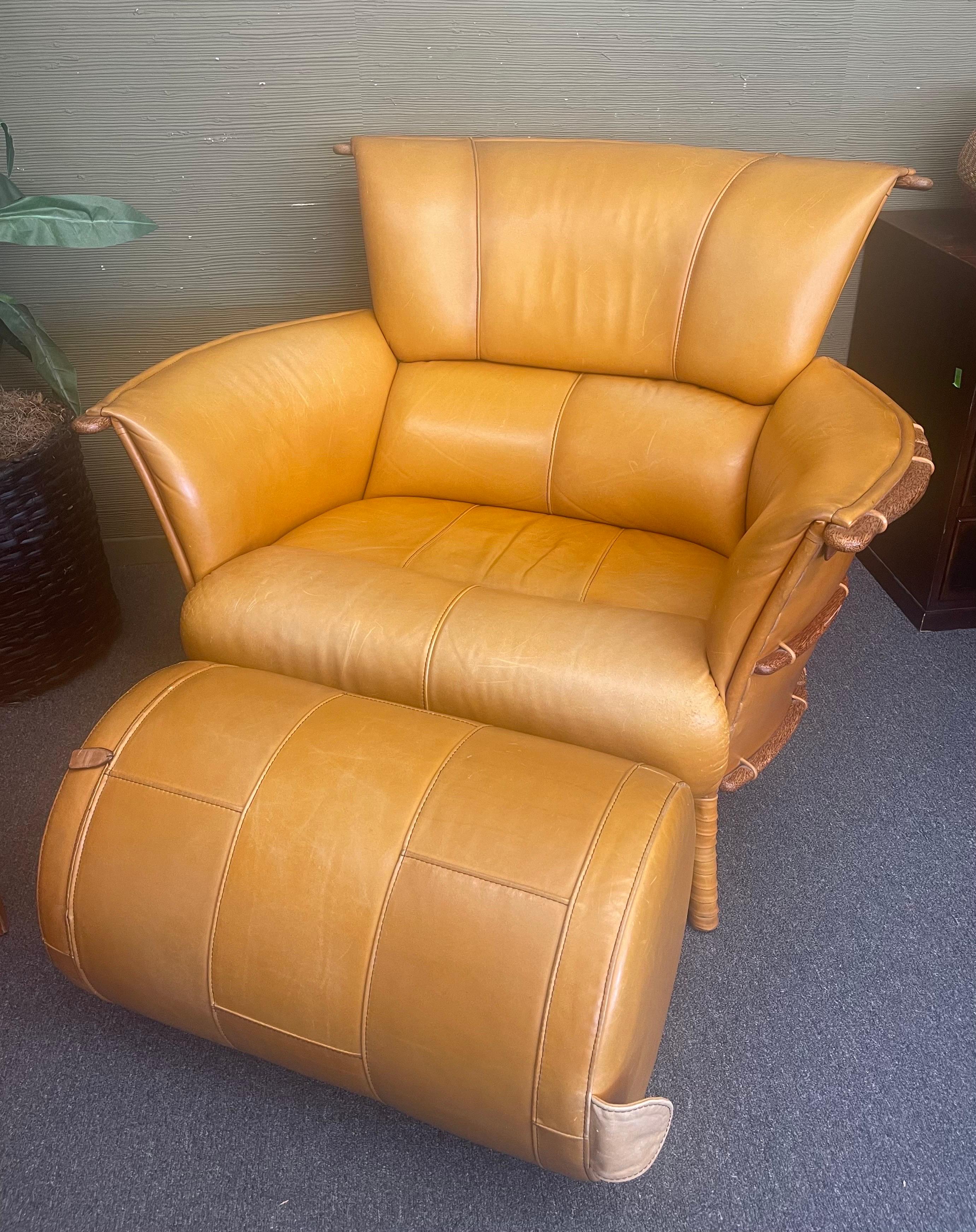 Navajo Arm Chair and Ottoman by Pacific Green 9