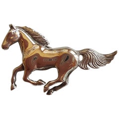 Navajo Artist Glen Sandoval Sterling Silver Horse Pin