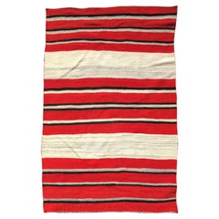 Navajo Banded Blanket Rug, Late 19th Century