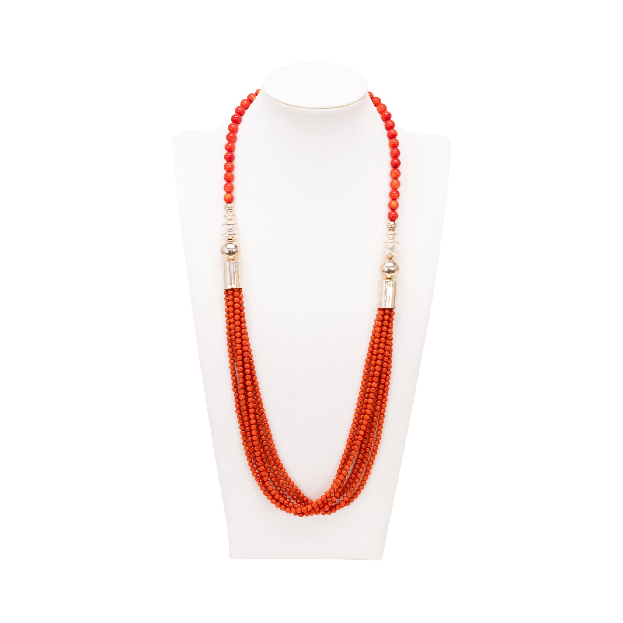 Navajo Beaded Coral Necklace In Good Condition For Sale In Coeur d Alene, ID