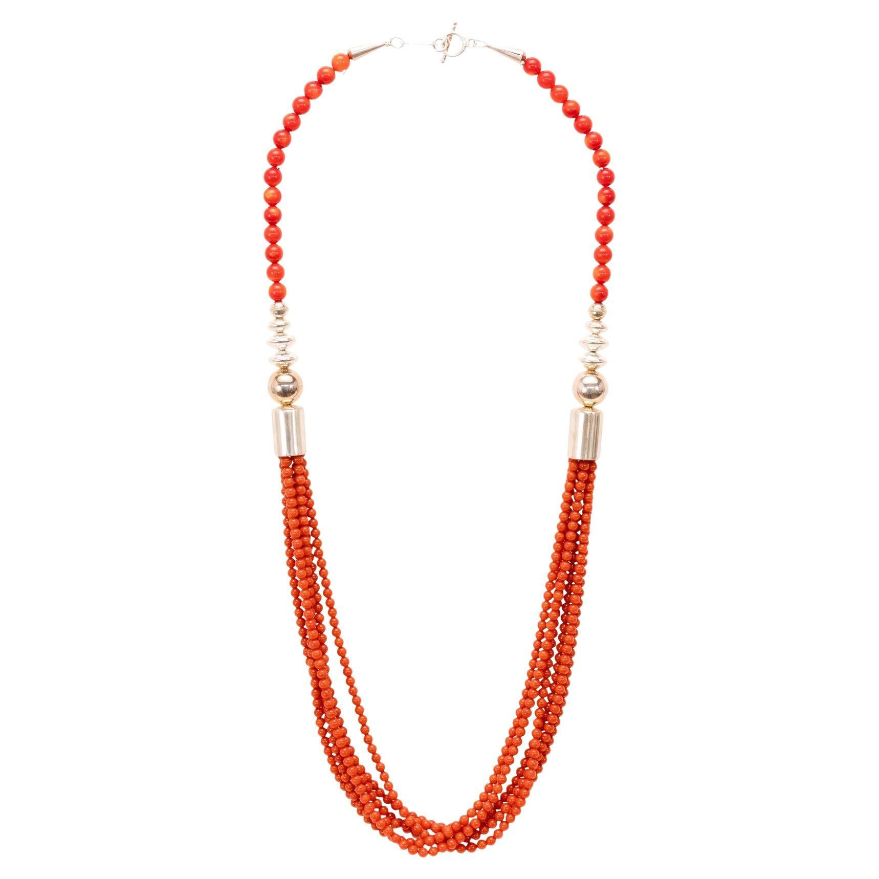 Navajo Beaded Coral Necklace