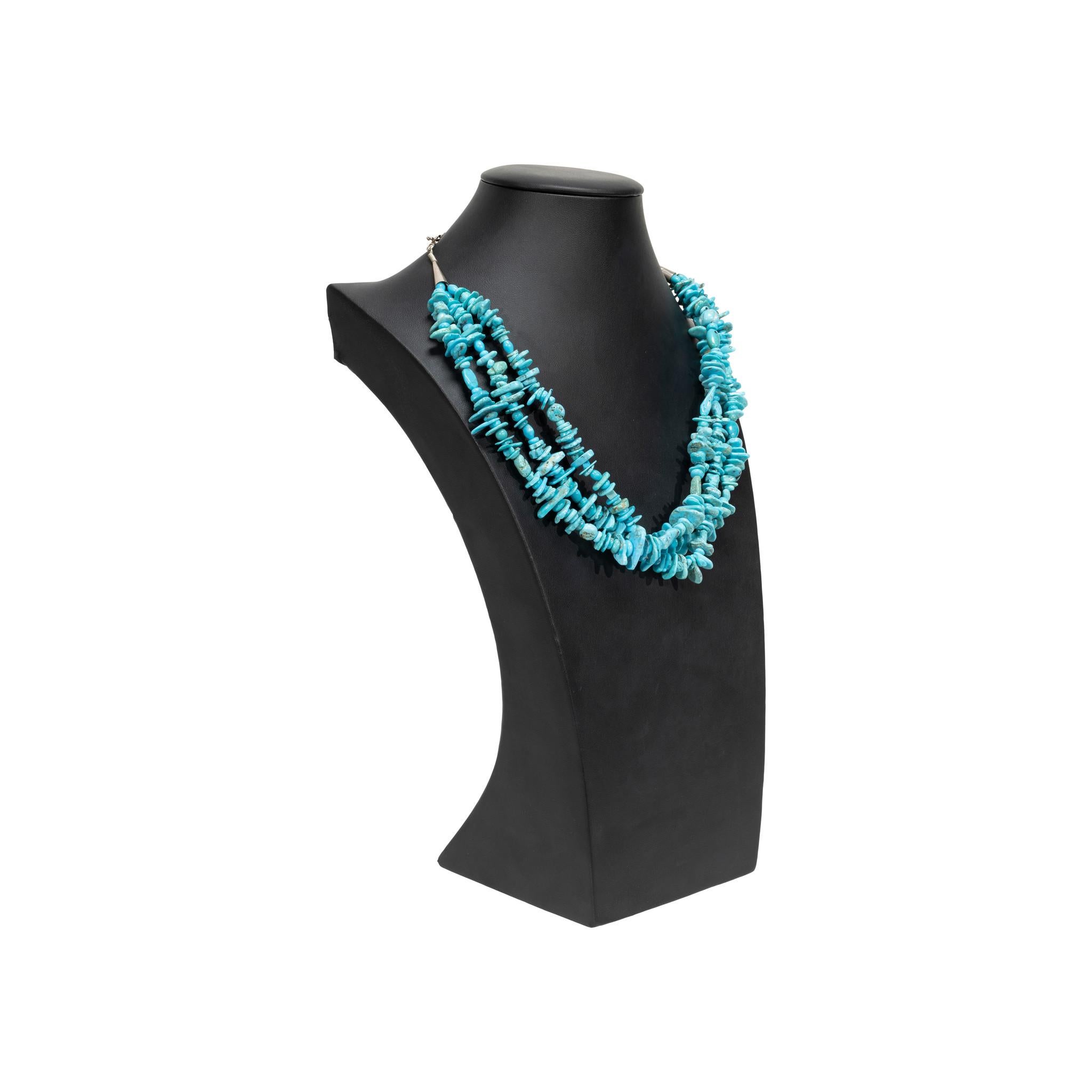 Navajo Beaded Turquoise Necklace (Perle) im Angebot