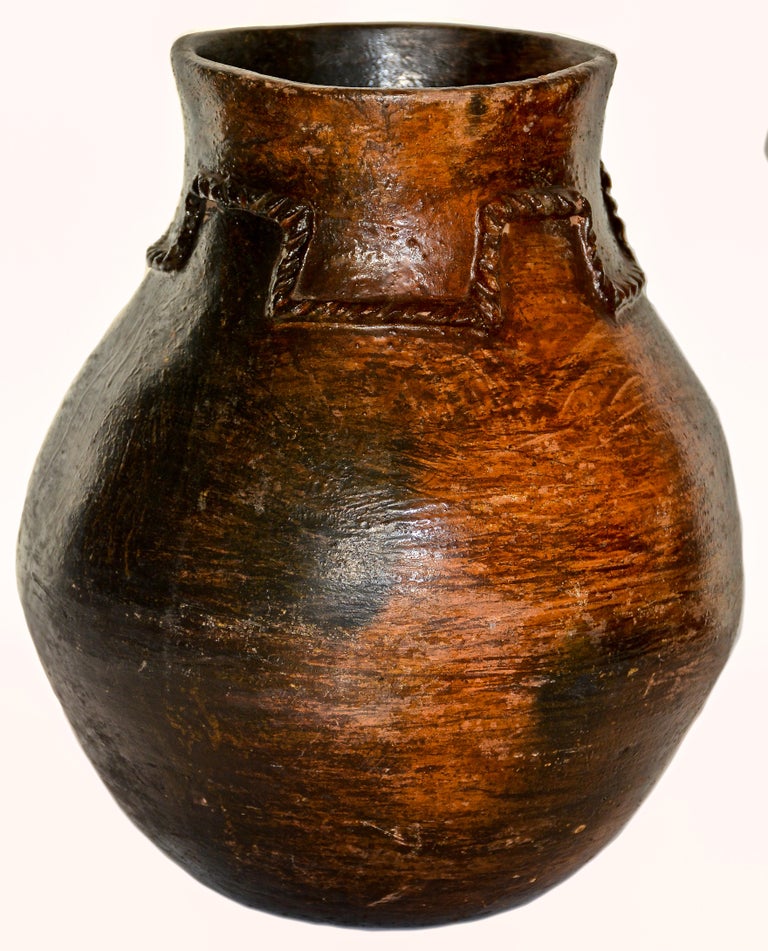 Navajo Brownware Pottery Resin Coated Water Jar, 1940s at 1stDibs