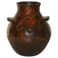 Navajo Brownware Pottery Resin Coated Water Jar, 1940s