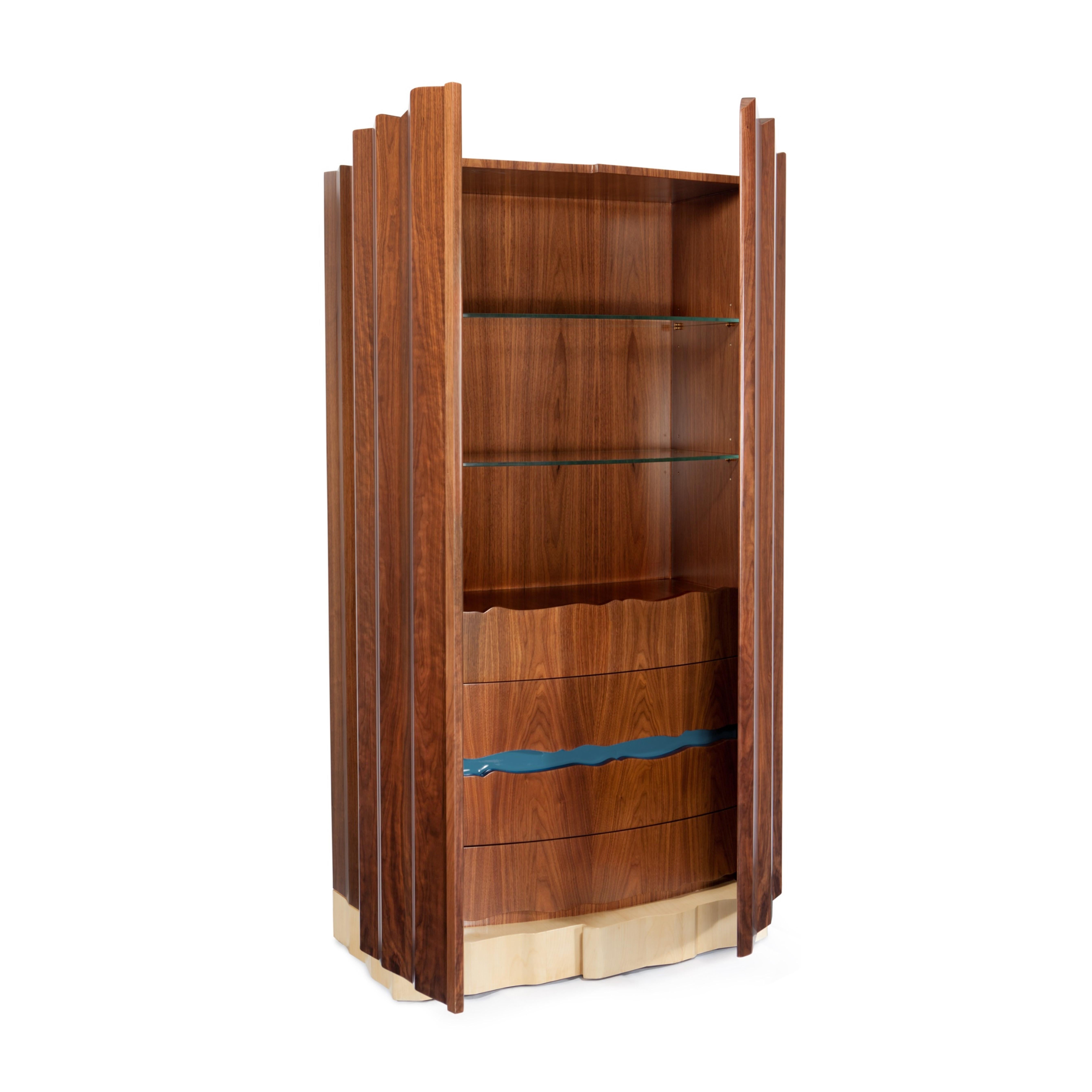 Portuguese Navajo Canyon Cabinet, Walnut and Sycamore, InsidherLand by Joana Santos Barbosa For Sale