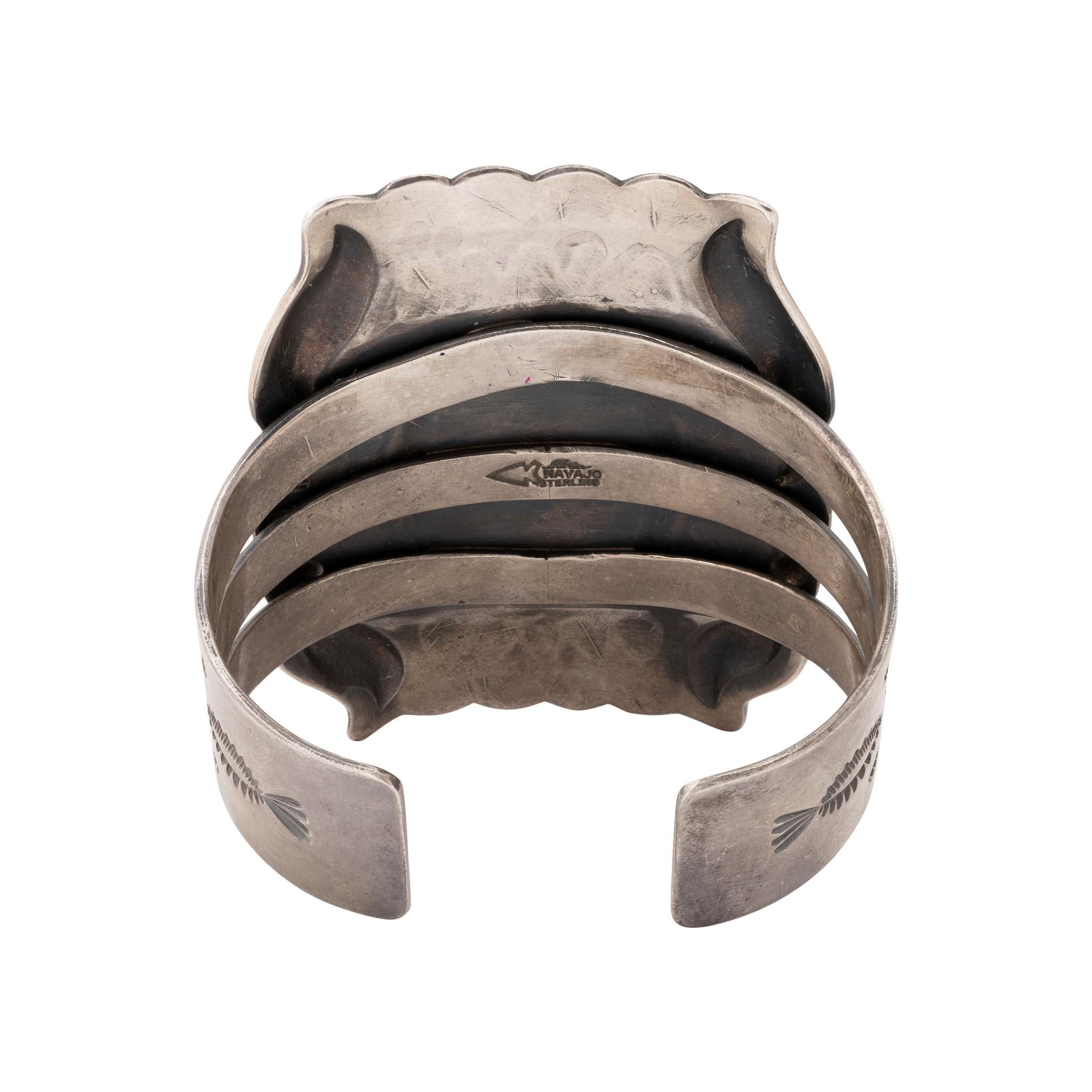 Native American Navajo Carlin Turquoise Cuff Bracelet For Sale