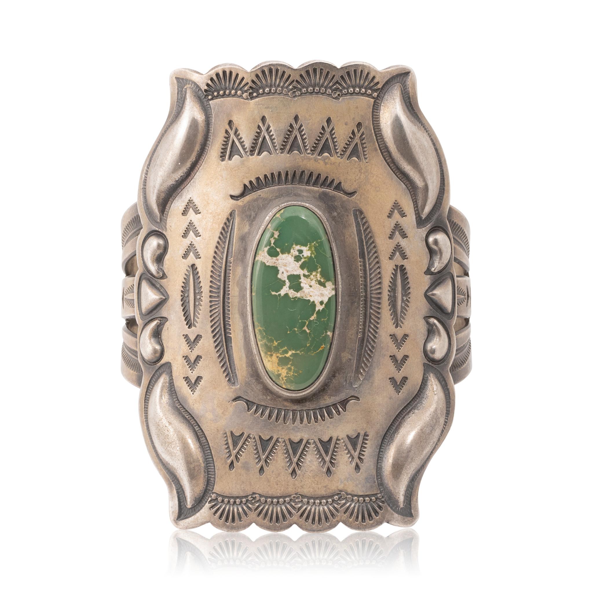 Navajo Carlin Turquoise Cuff Bracelet For Sale