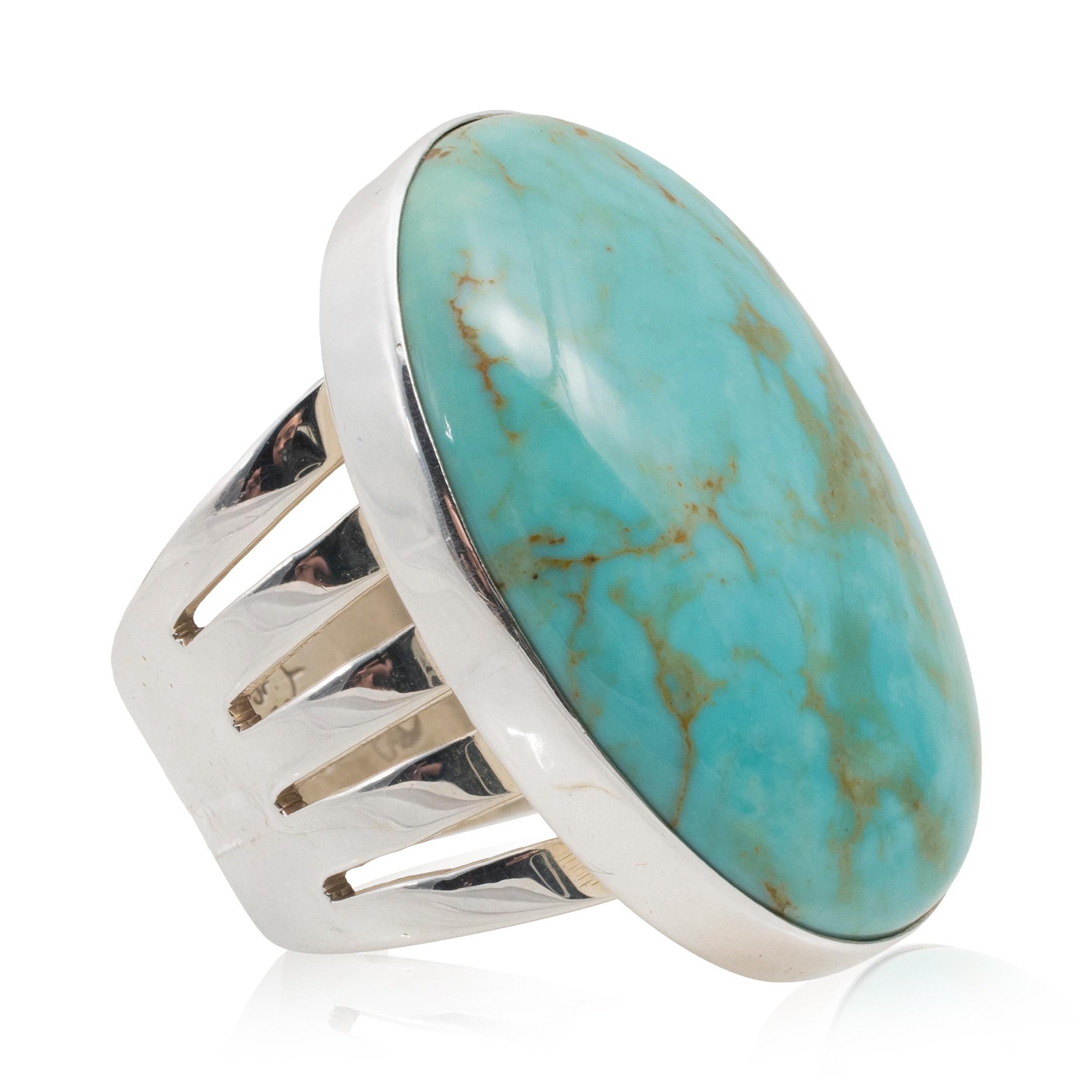Women's or Men's Navajo Carlin Turquoise Ring