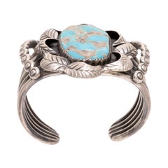 Navajo Cerrillos Turquoise and Sterling Bracelet