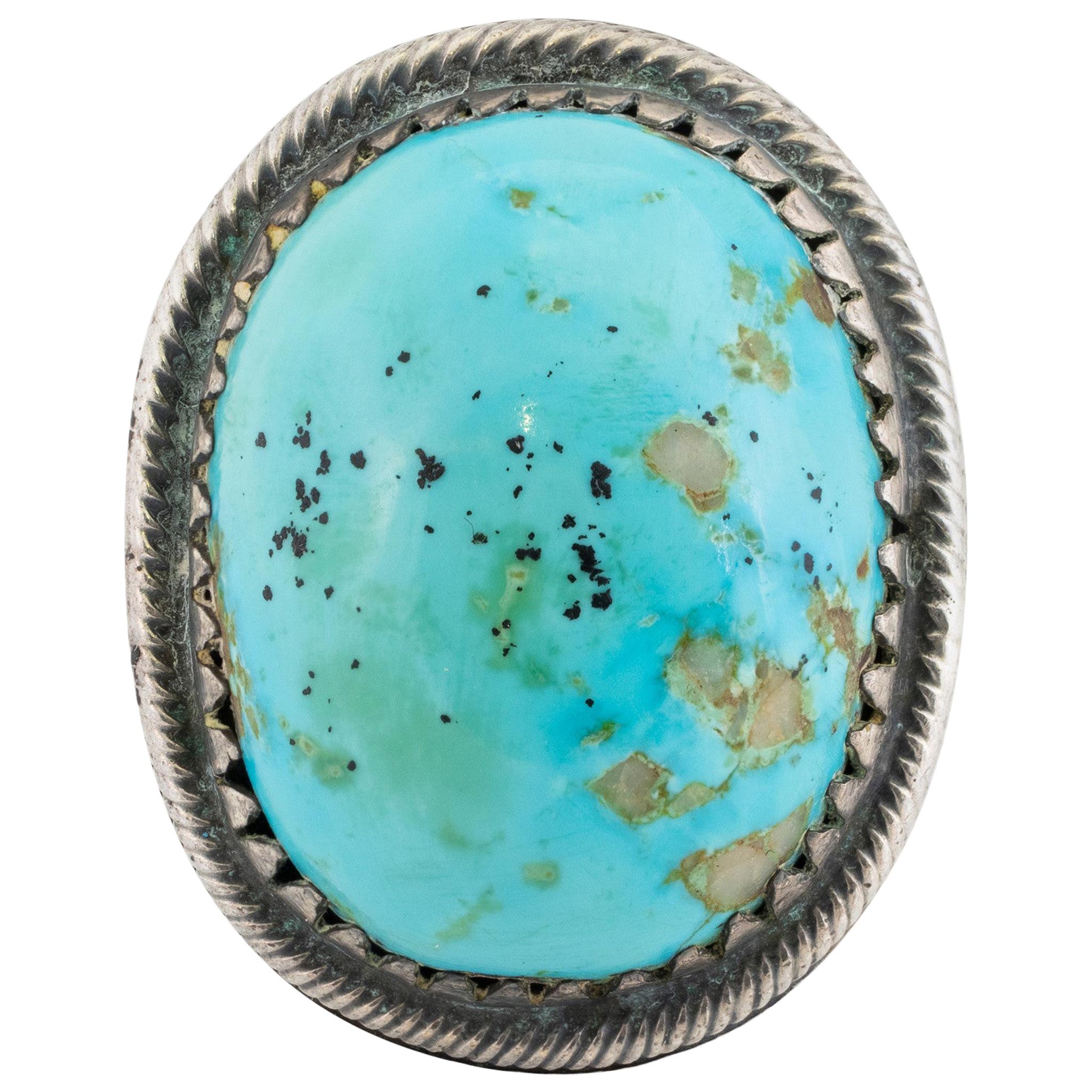 Navajo Cerrillos Turquoise and Sterling Ring