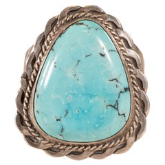 Navajo Cerrillos Ring aus Türkis und Sterlingsilber